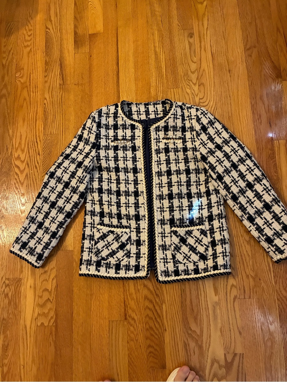 Classic Black & White Tweed Jacket